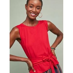 Maeve Anthropologie Pasture Front-Tie Red Top NWT Size XL